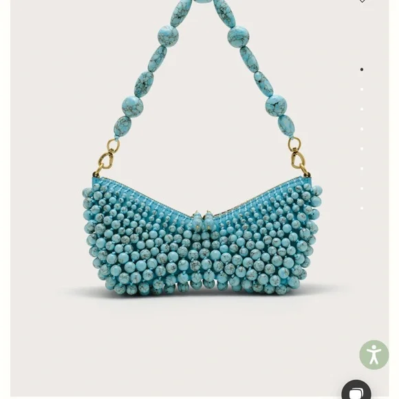 Cult Gaia Mercier Turquoise Beaded Mini Shoulder Bag $898 MSRP - Picture 6 of 6